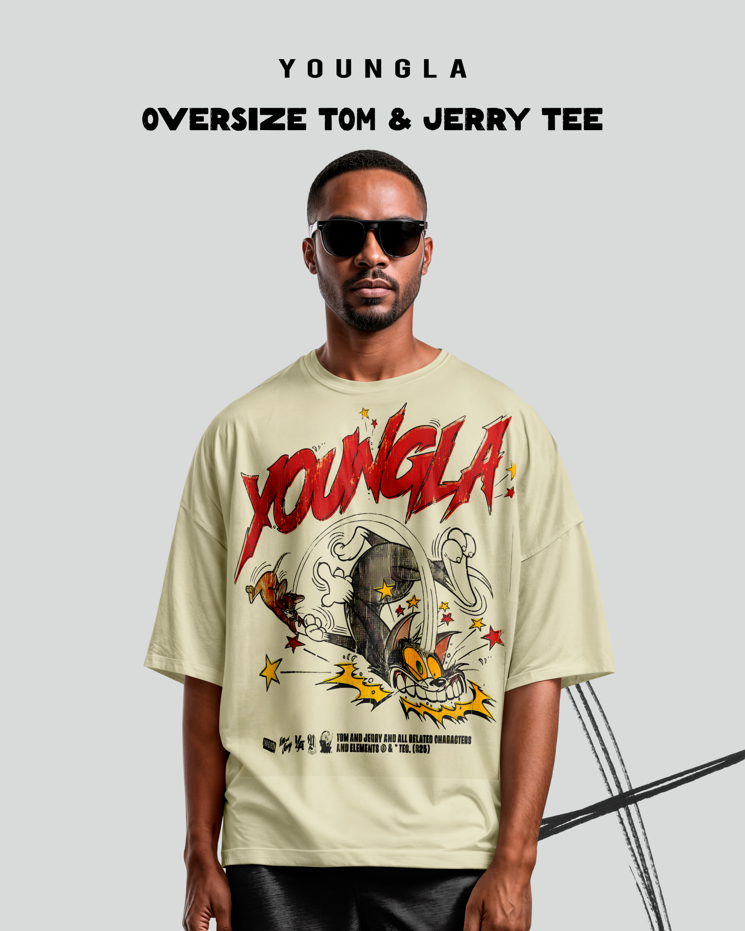 Oversize Tee Pelea- Youngla X Tom & Jerry