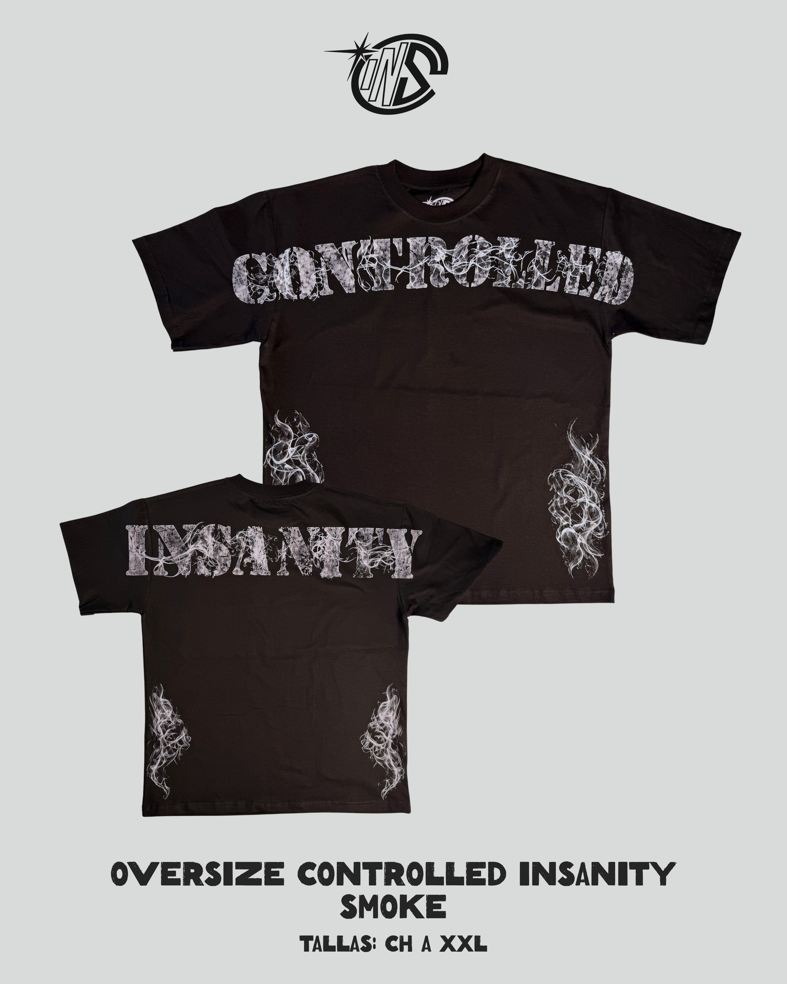 Oversize Controlled Insanity Smoke Grey