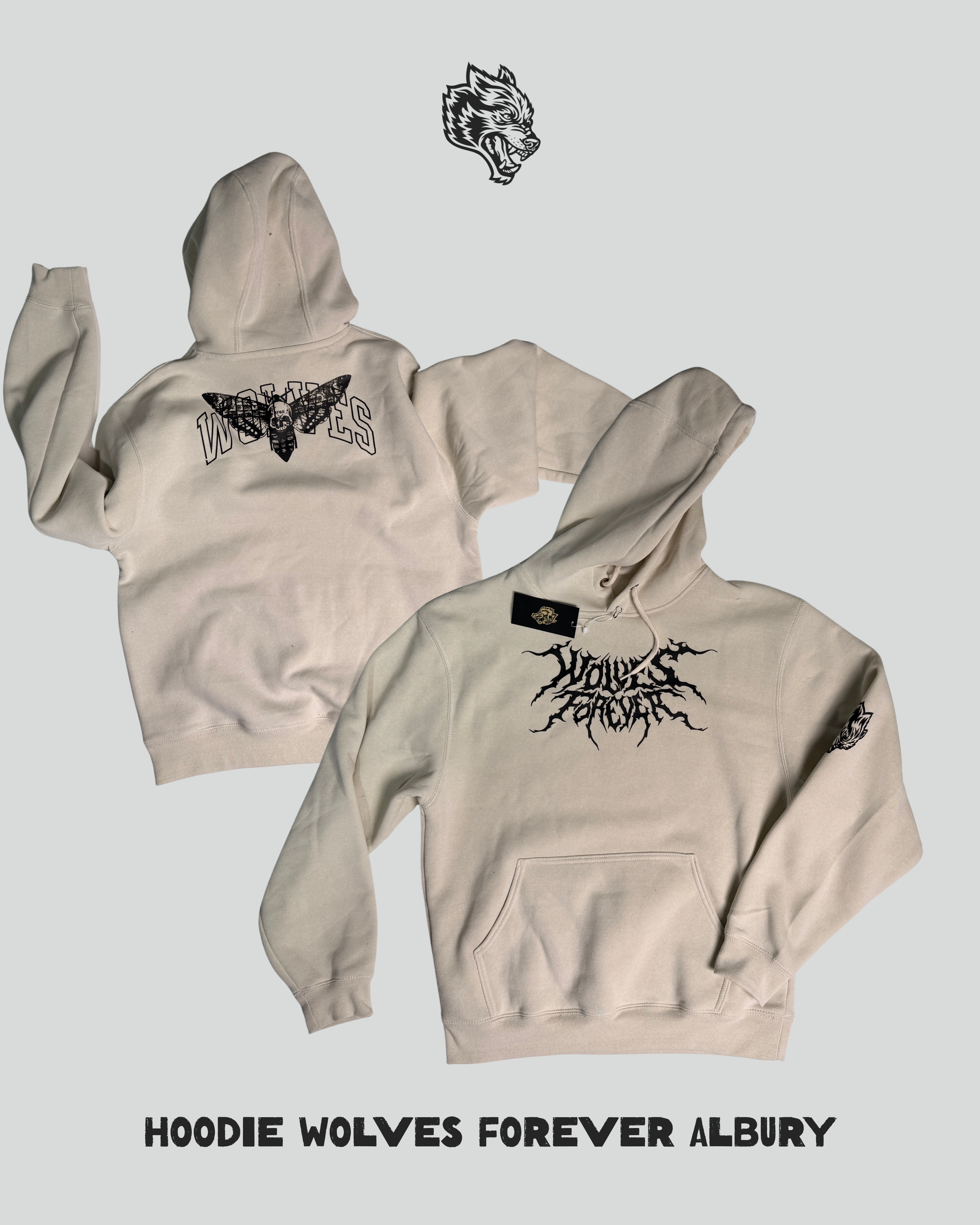 Hoodie Wolves Beige- Darc Sport