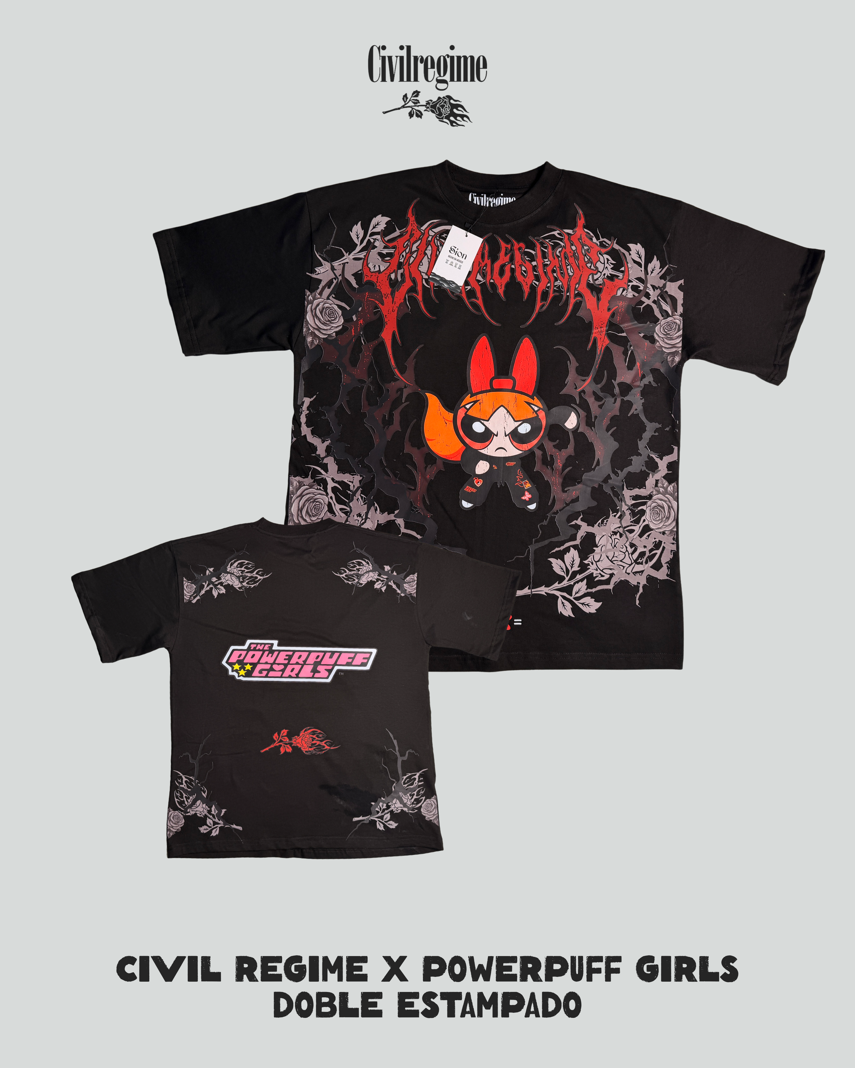 Oversize Gothi Bombon- Civil Regime X Chicas Superpoderosas
